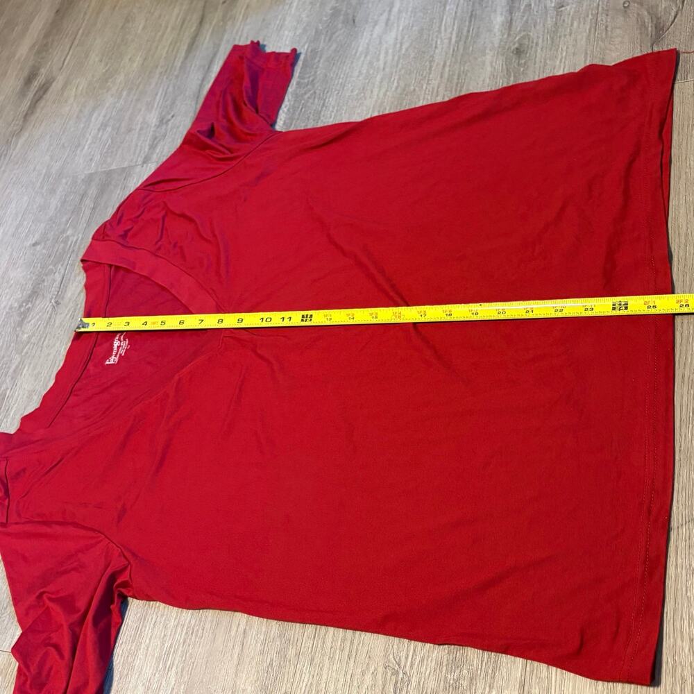 Pajamagram Sleep Top Womens 1X Red V-Neck Short Sleeve Pajama Shirt Soft - Picture 5 of 10